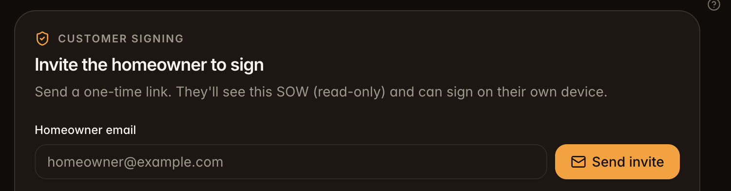 One link, signed on their device.